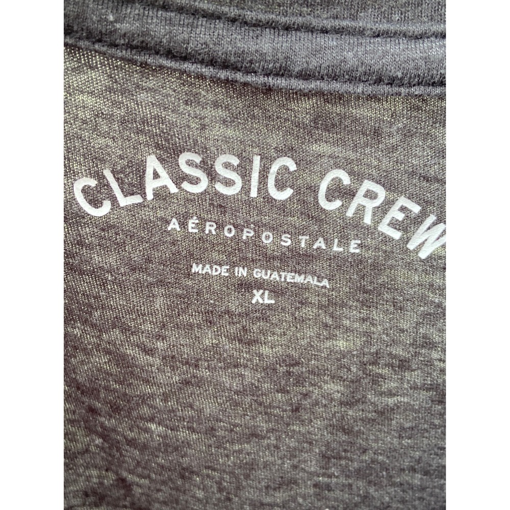 Aeropostale Womens XL Classic Crew T Charcoal Grey Pink Glitter NYC 1987 Graphic - Picture 2 of 7